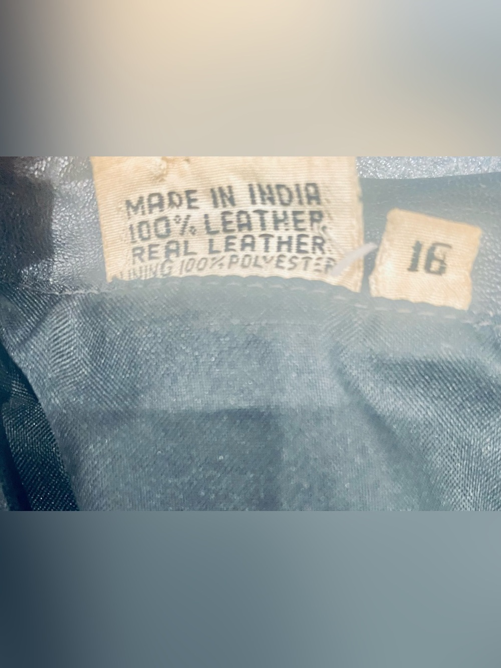 Women’s Vintage Black Beaded Leather Jacket Size 16 Made in India - Picture 6 of 8